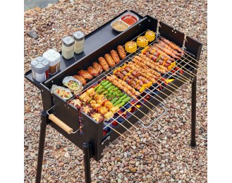 Outdoor smokeless barbecue charcoal grill