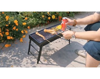 Outdoor portable barbecue rack